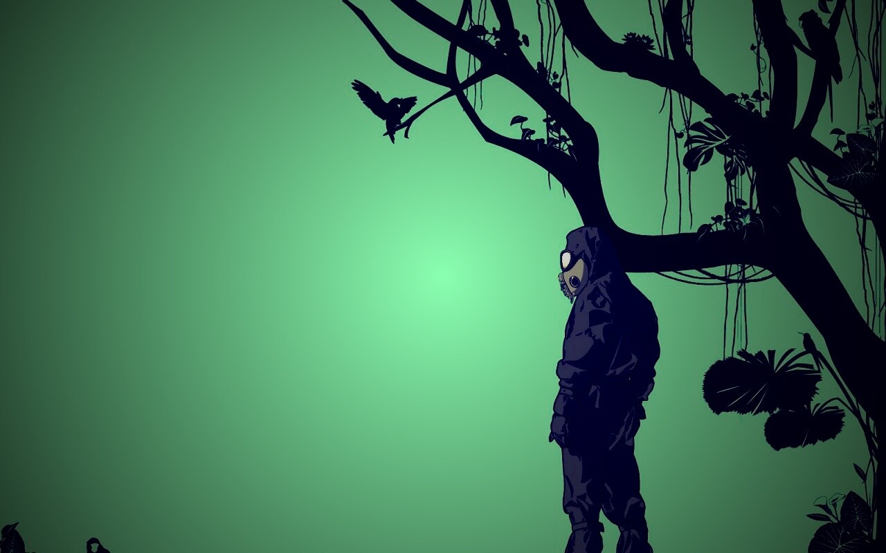 Человек в защитном костюме обои