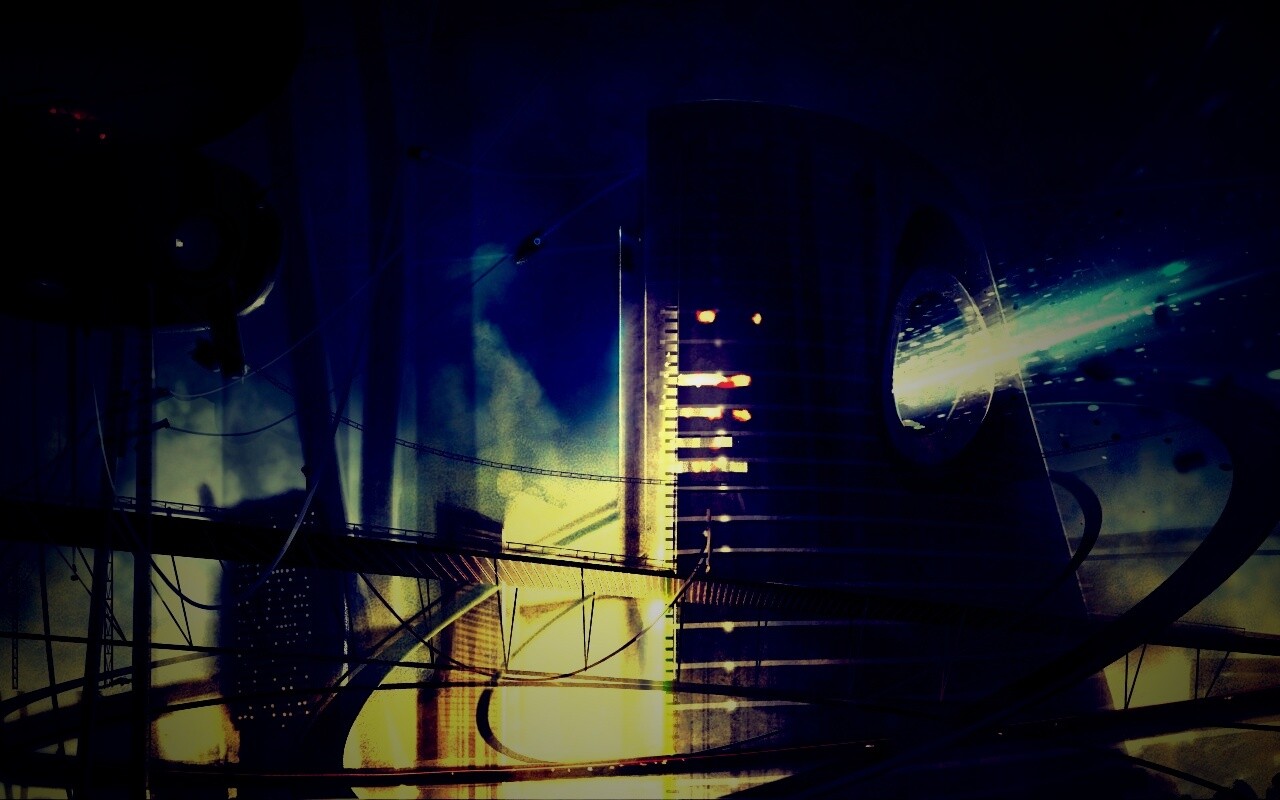 Выброс в городе будущего обои