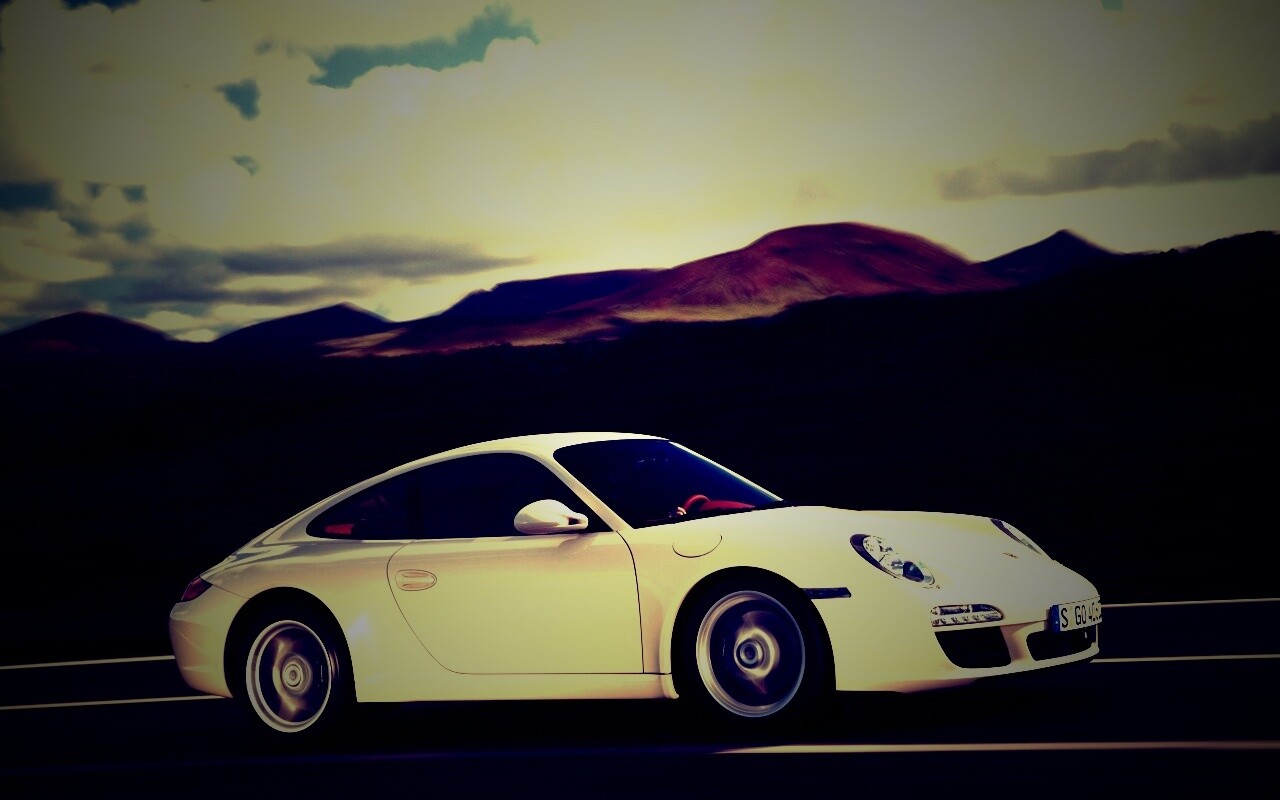 Белый порш обои