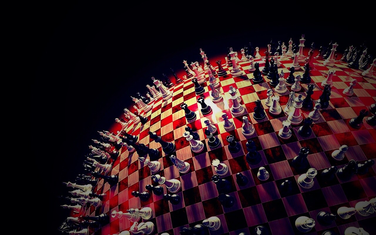 Сферическое шахматное поле обои