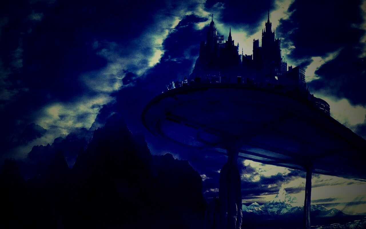 Город на вершине скал обои