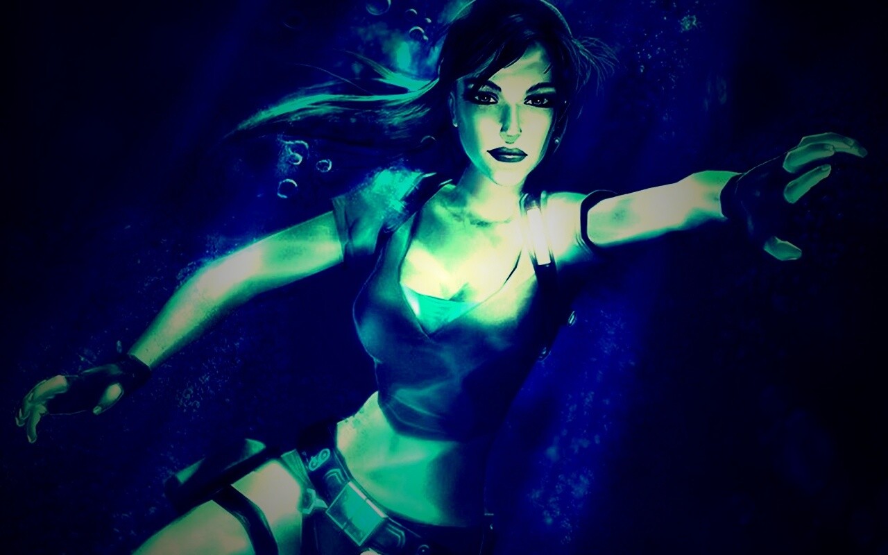 Лара под водой обои
