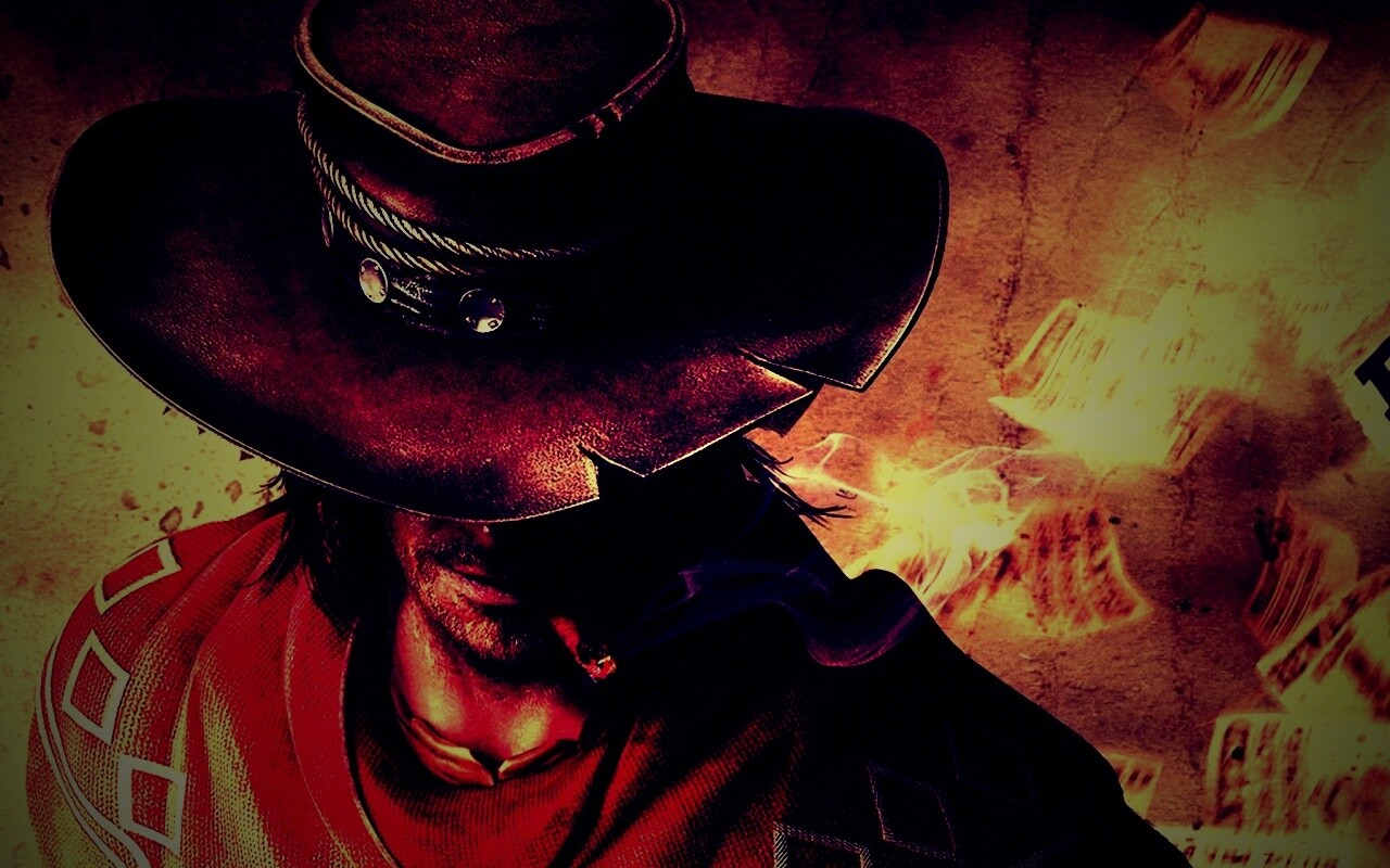 Мужик с сигарой в шляпе и пончо обои