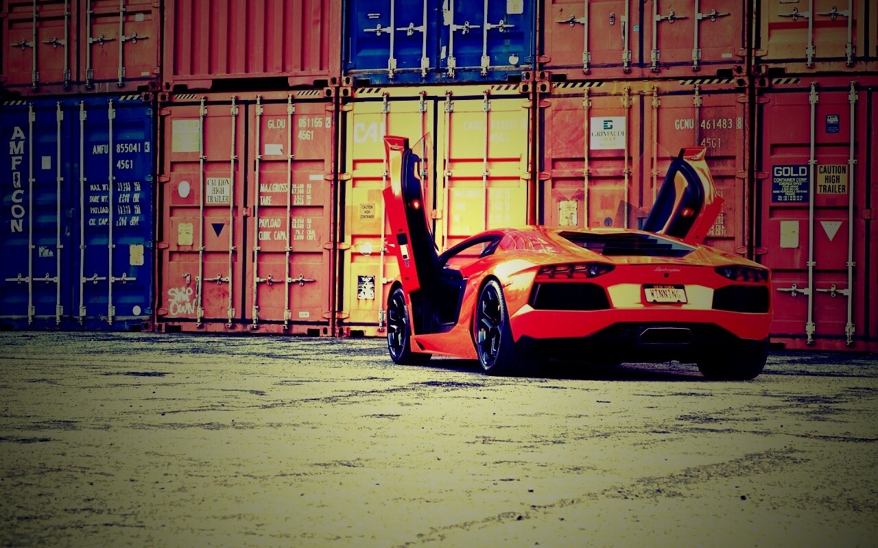 Оранжевый Авентадор обои