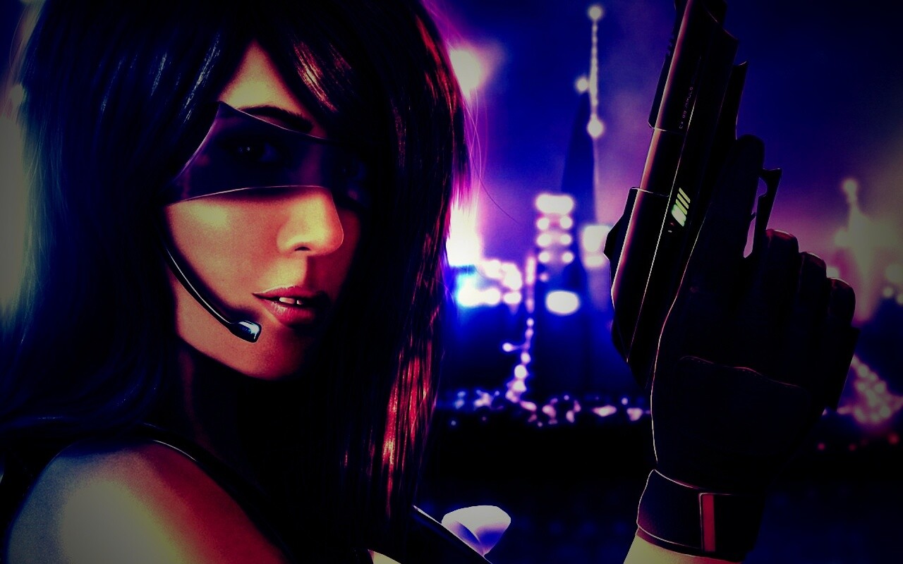 Девушка из будущего с пистолетом обои