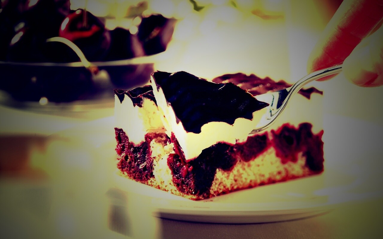 Вишневое пирожное обои