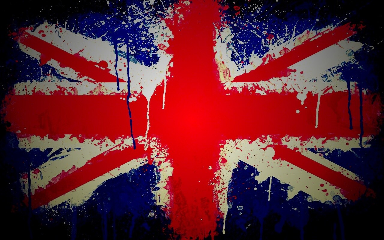 Британский флаг нарисованный краской обои
