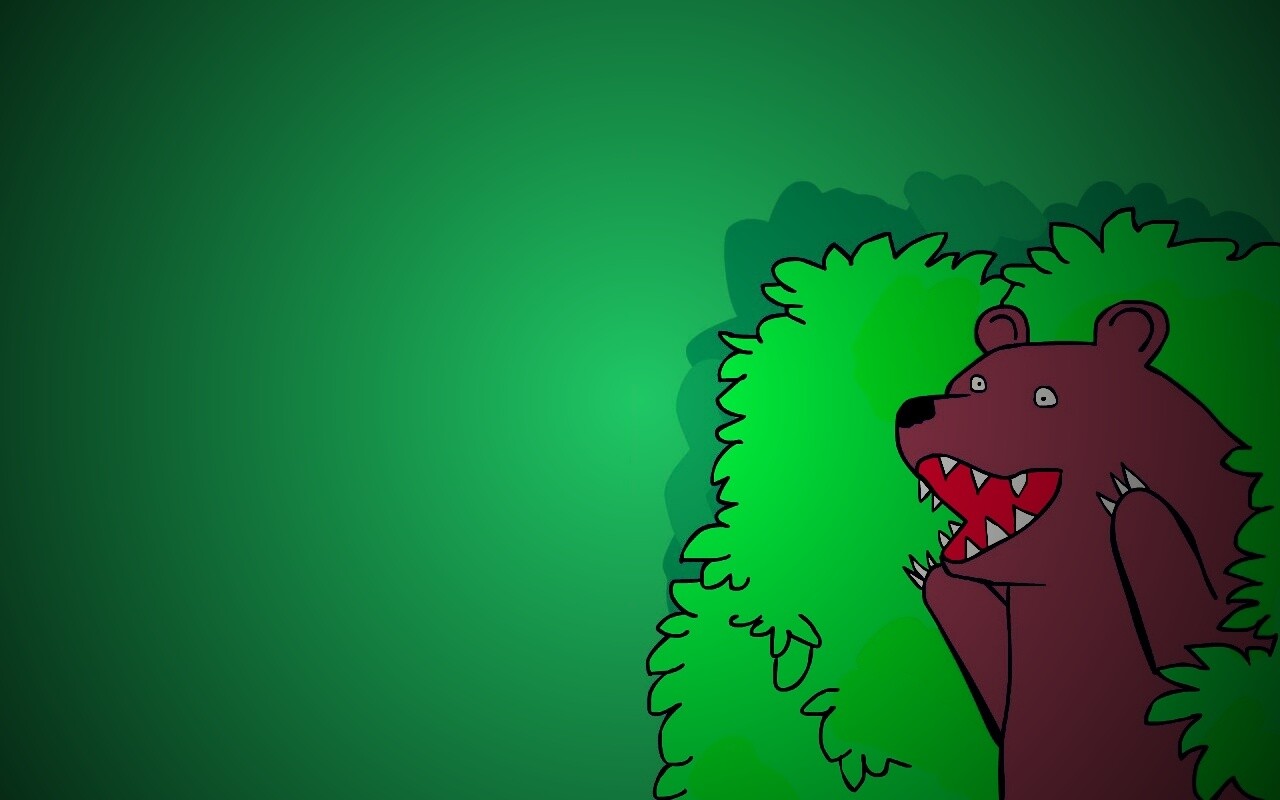 Медведь в кустах обои