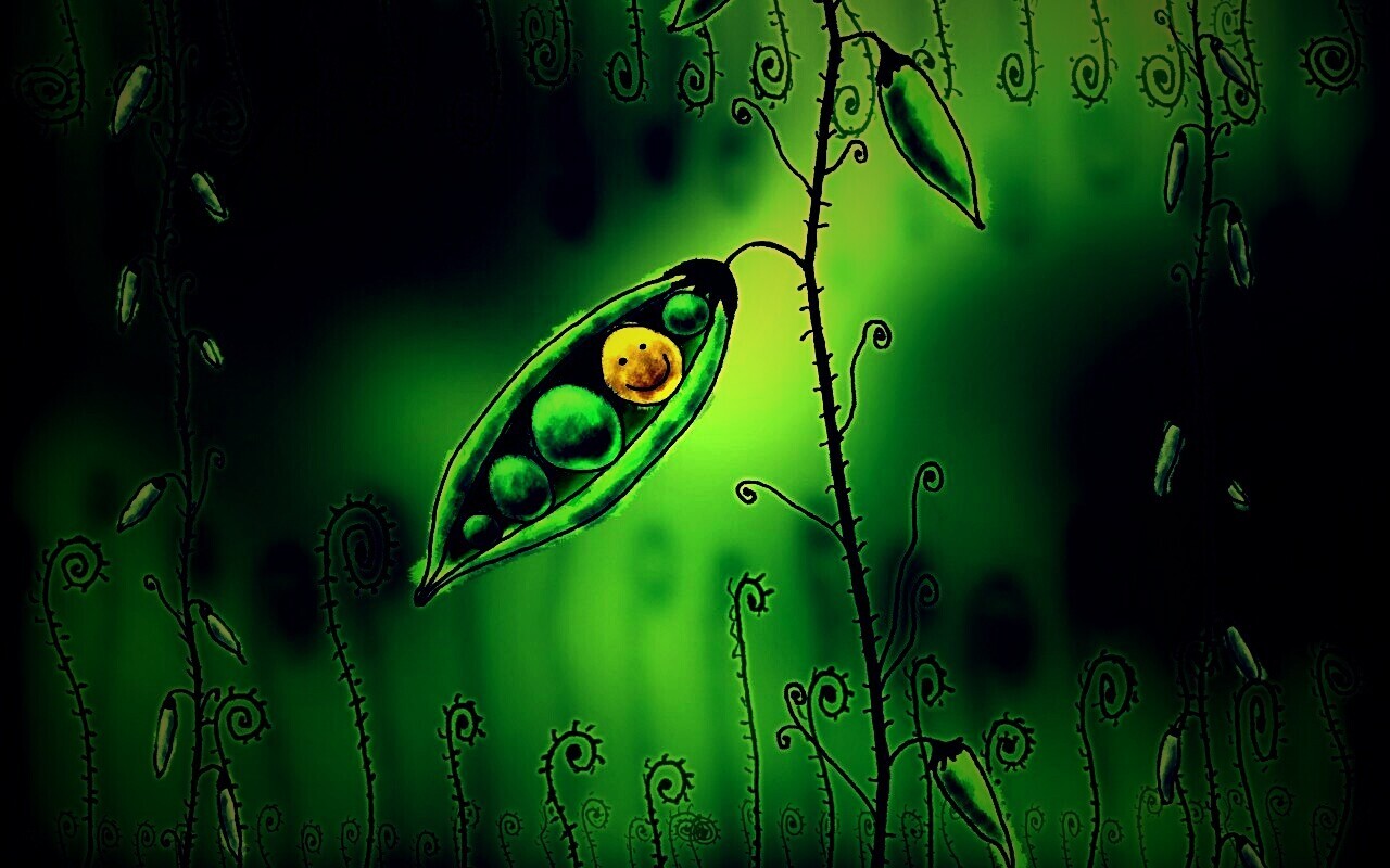 Мультяшная горошина обои