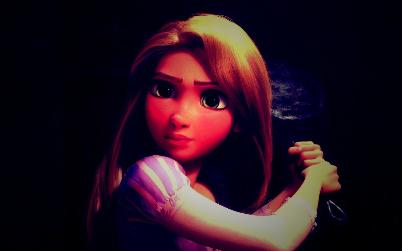 Рапунцель с сковородкой обои