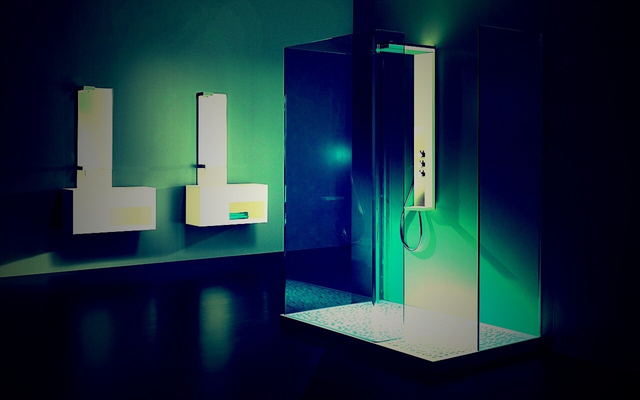 Ванная комната в стиле hi tech обои