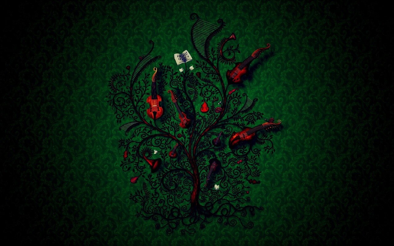 Музыкальное дерево обои