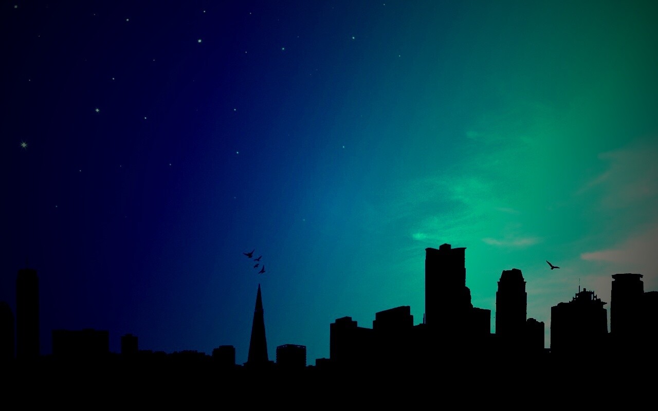 Ночной город обои