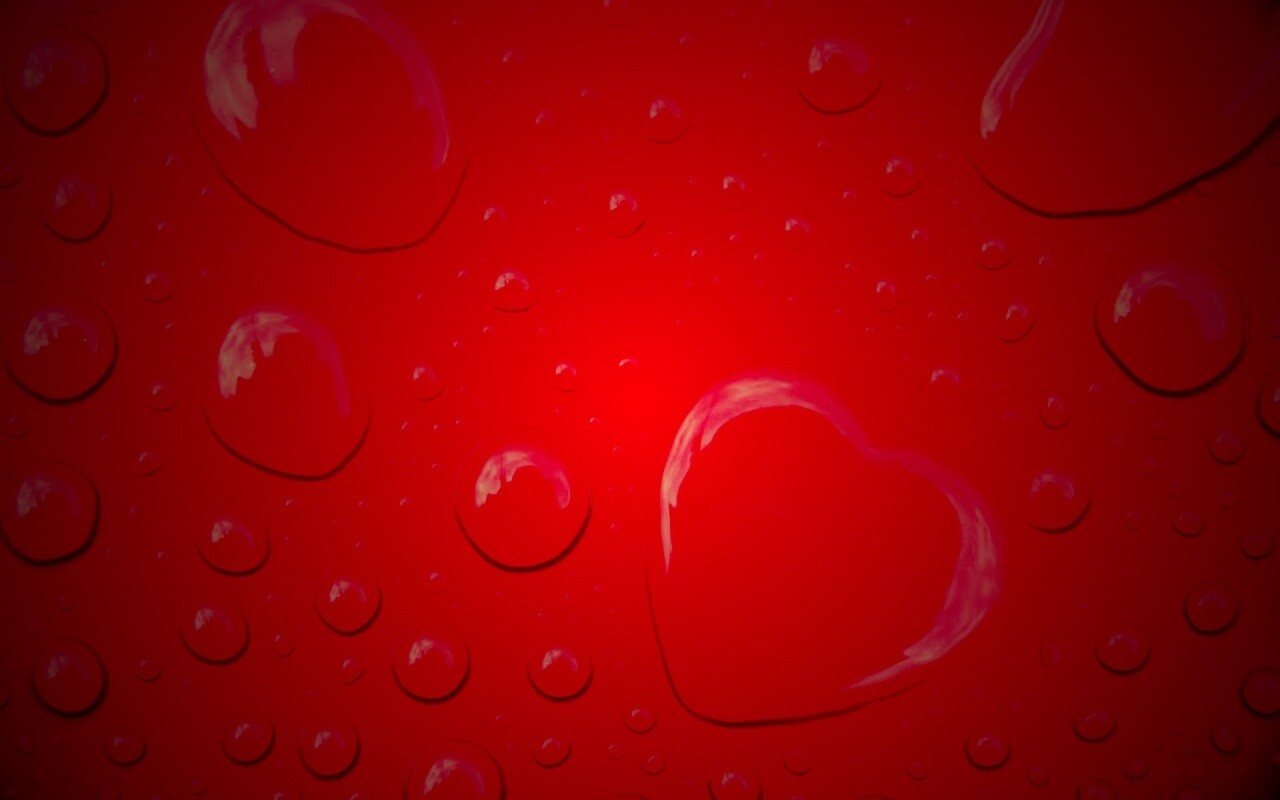 Капли на красном фоне обои