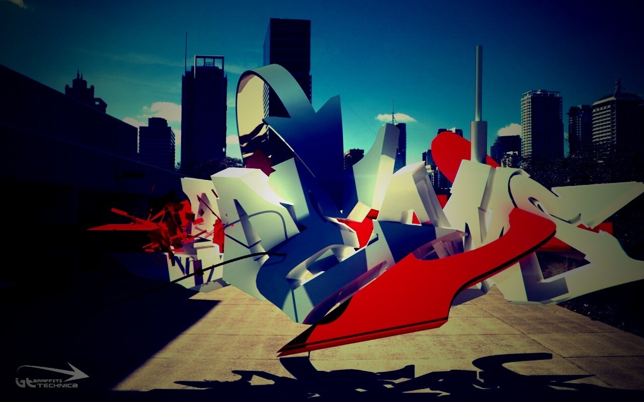 Трехмерное граффити обои