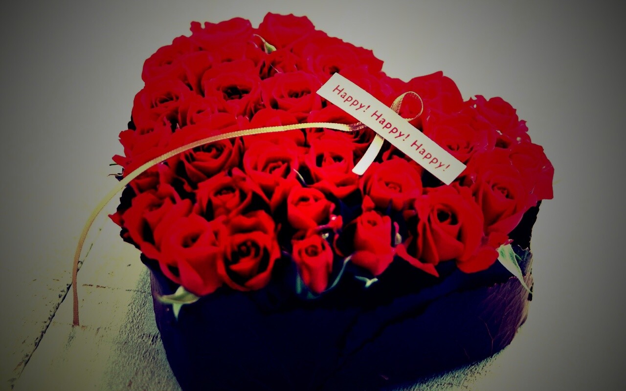 Букет в форме сердца обои