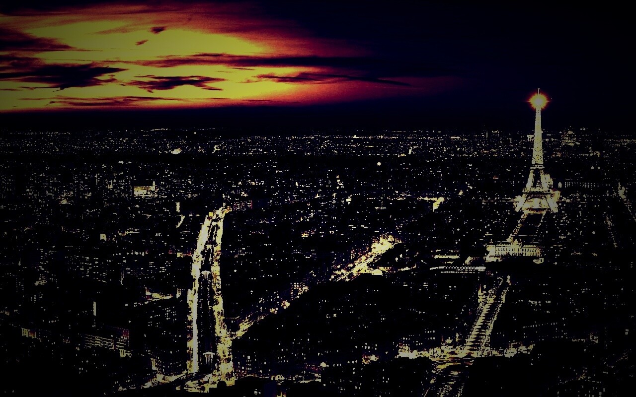 Ночной париж обои