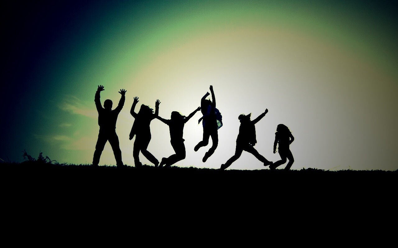 Силуэты людей обои