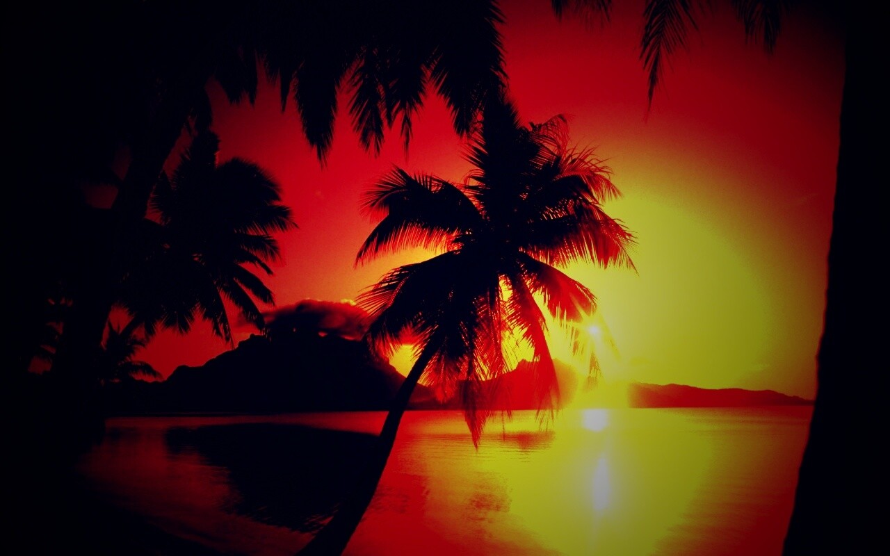 Закат в раю обои