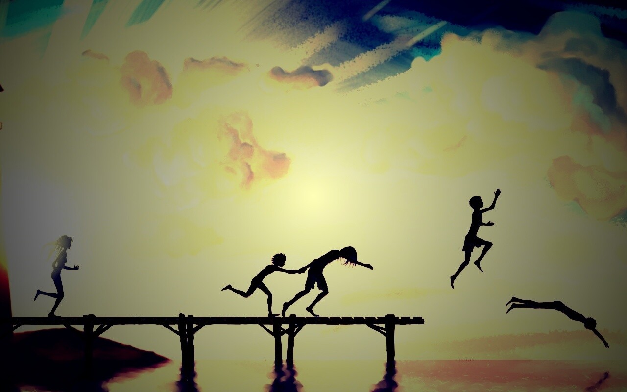 Прыжки с причала обои