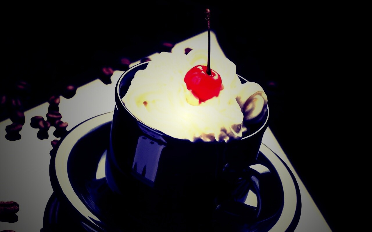 Вишня в креме обои