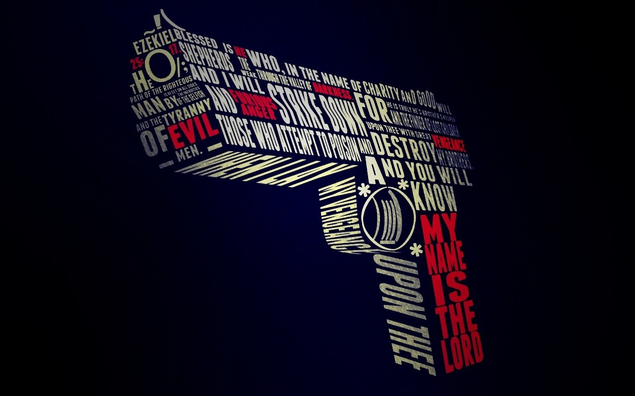 Пистолет из слов обои