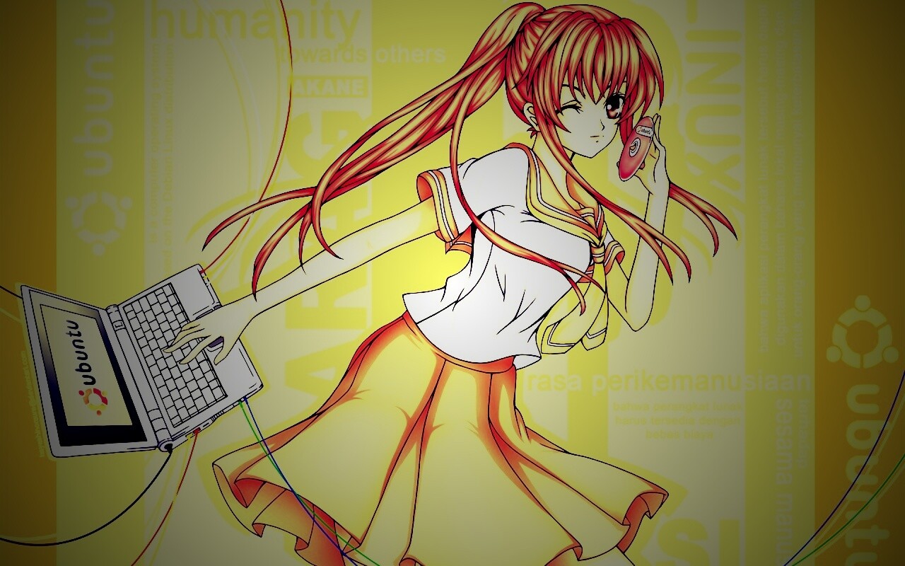 Ubuntu  в аниме обои