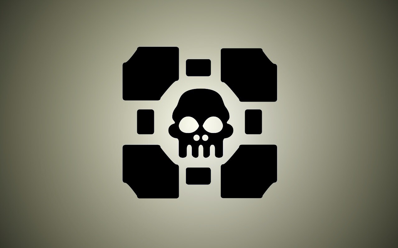 Куб с черепом обои