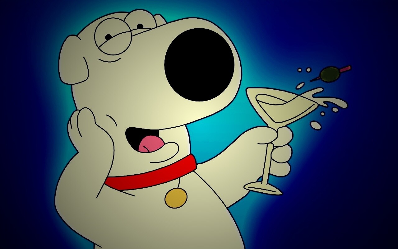 Браян с бокалом мартини обои