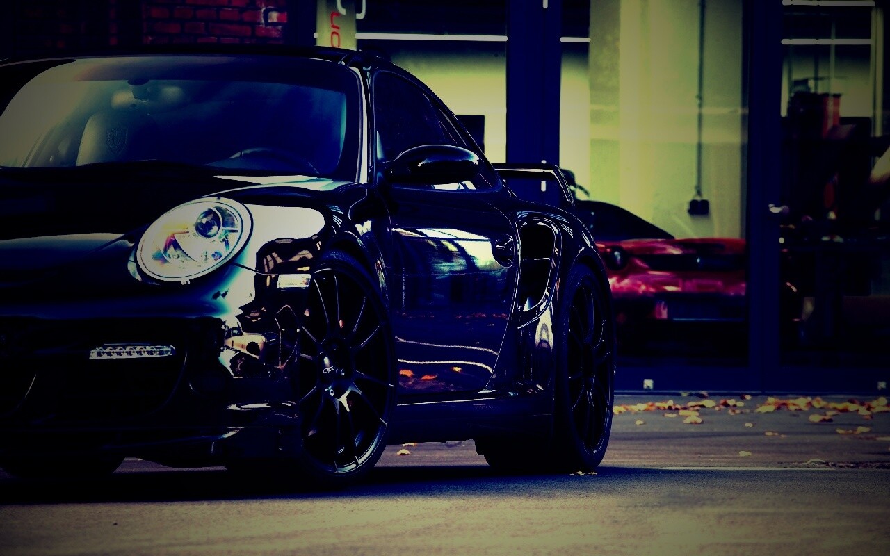 Порш на улице обои