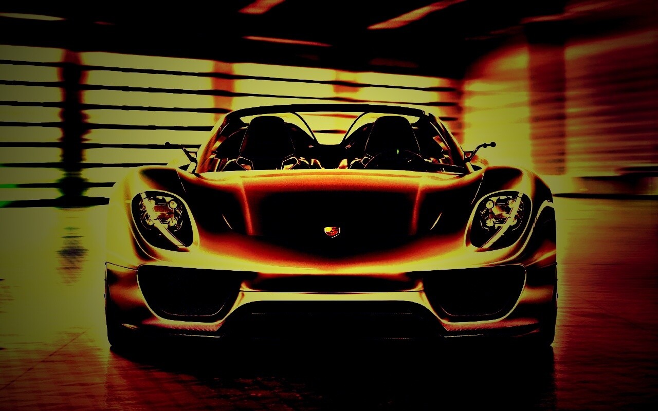 Золотой Порше обои