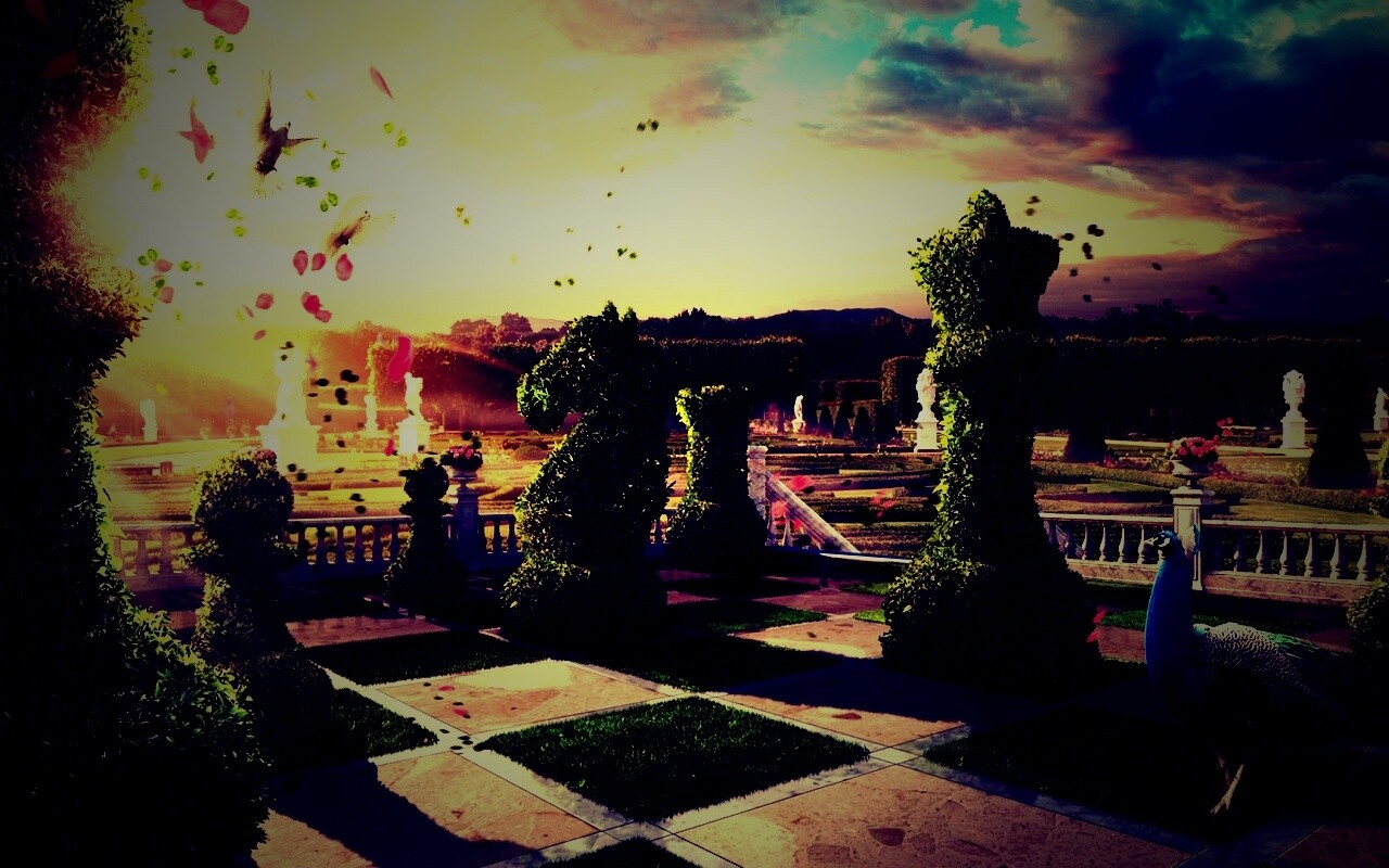 Шахматный сад обои