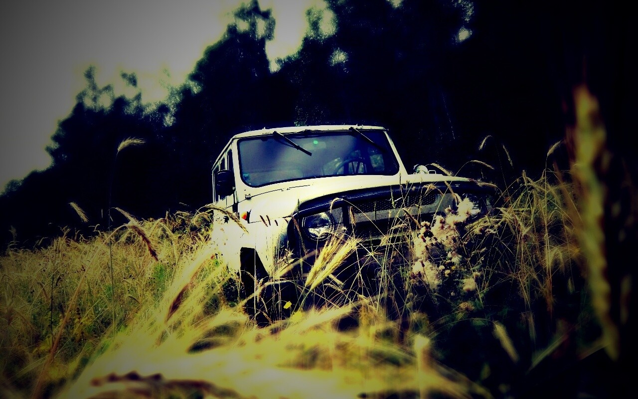 УАЗик в траве обои