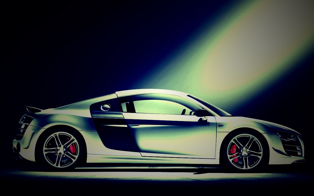 Audi R8 вид сбоку обои