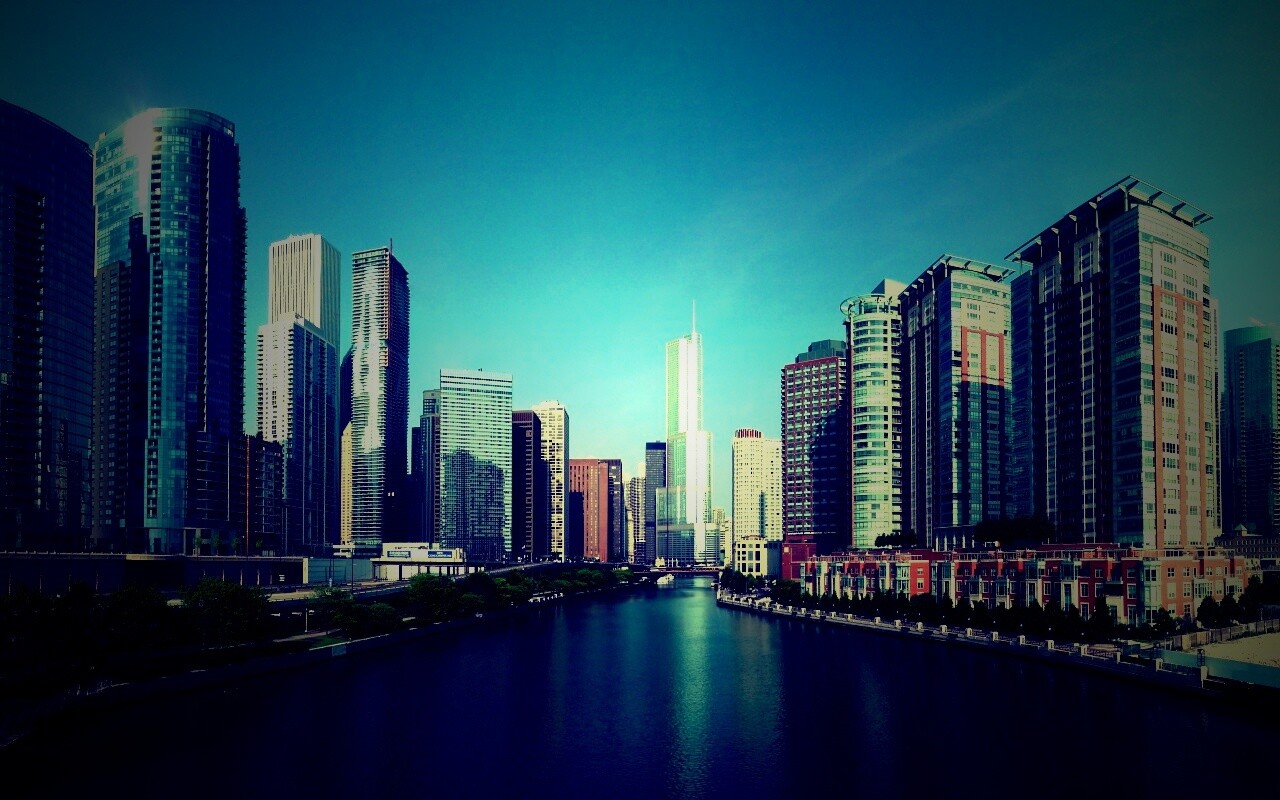 Вид на Чикаго обои