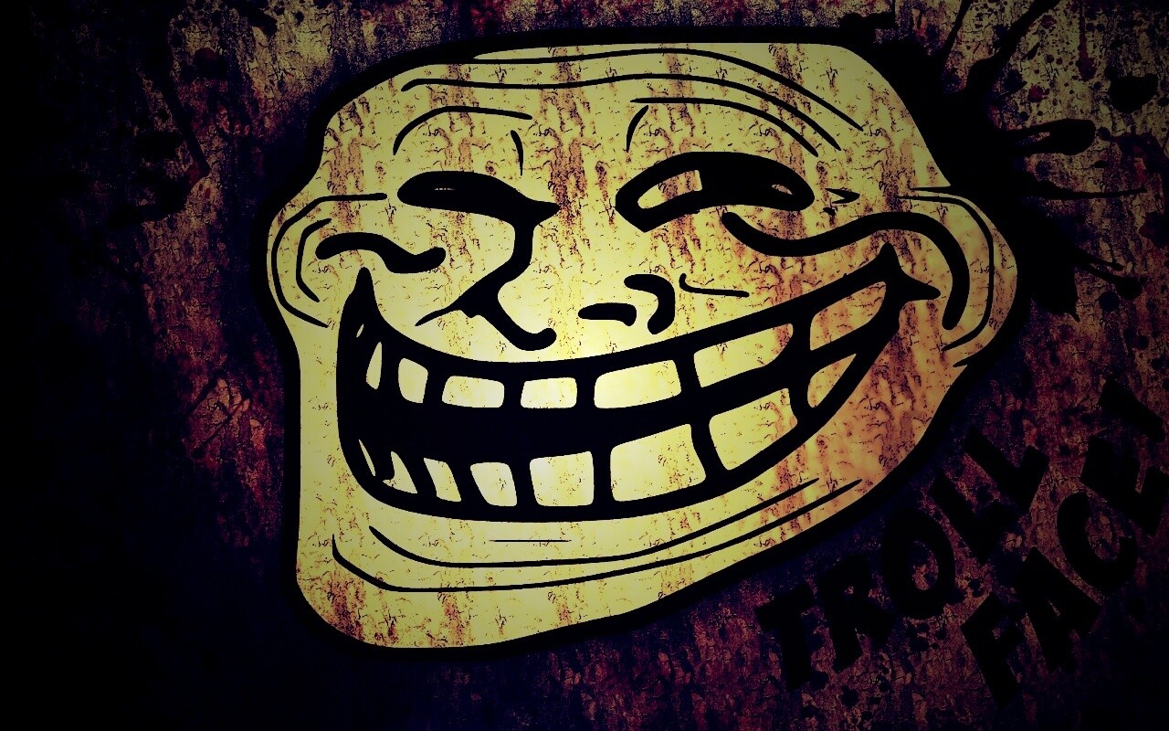 Trollface в стиле гранж обои