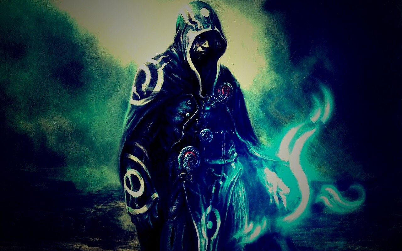 Темный маг в плаще-накидке обои