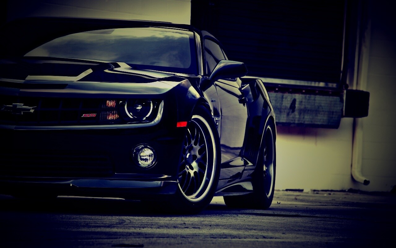 Черный шевроле обои