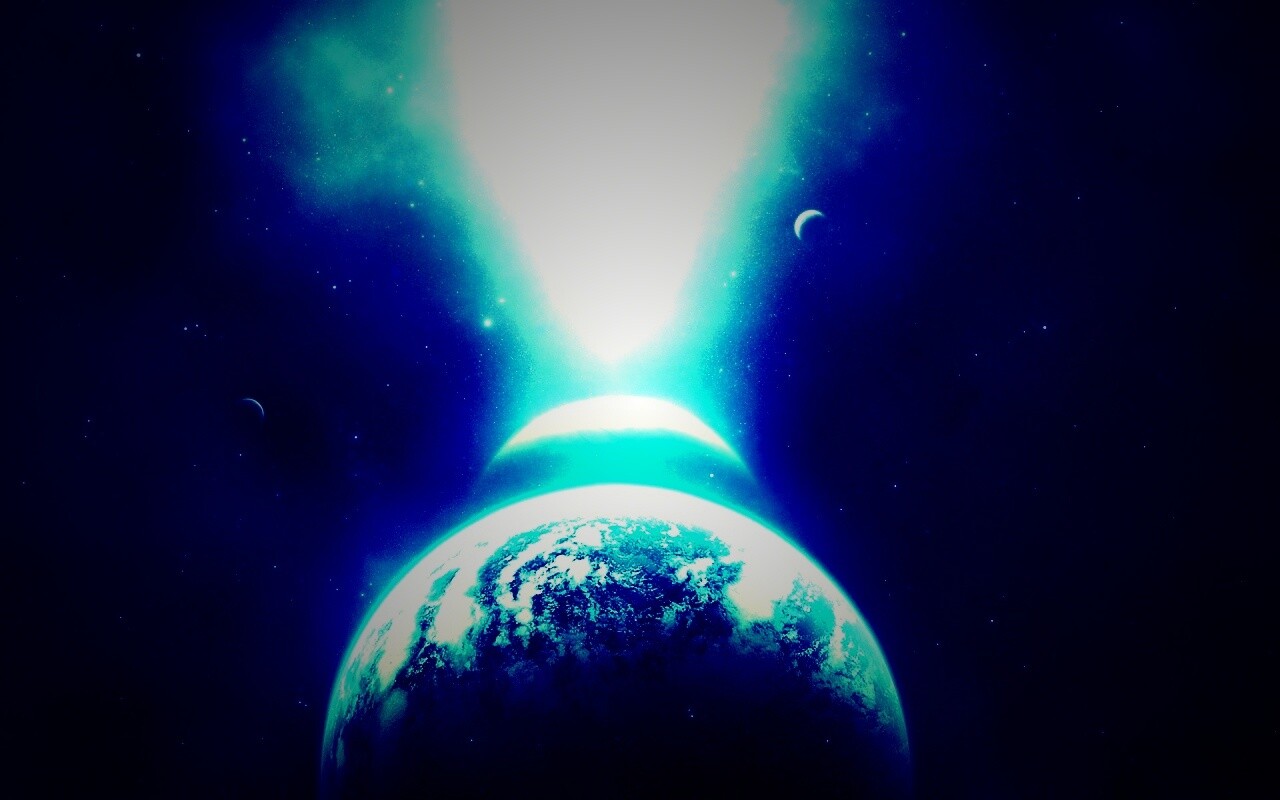 Свет звезды падает на планету обои