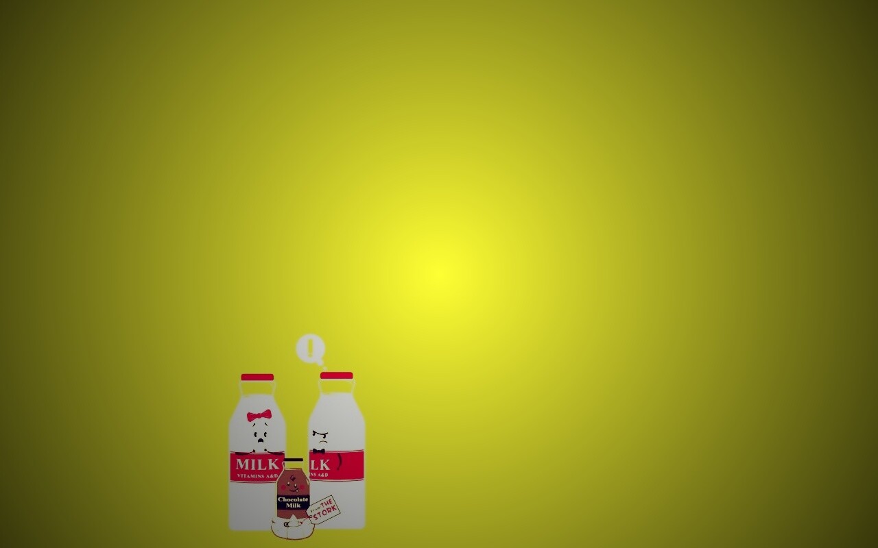 Бутылка молока сходила налево обои