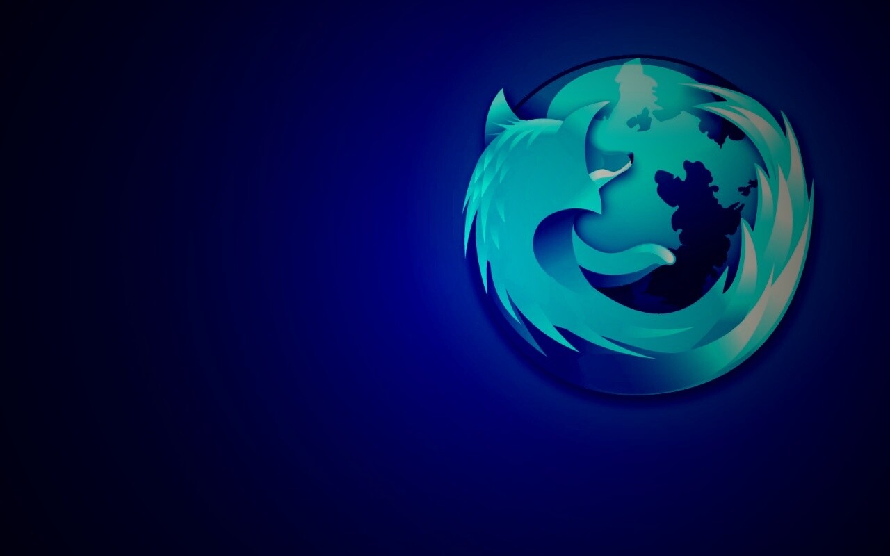 Логотип Firefox в синих тонах обои
