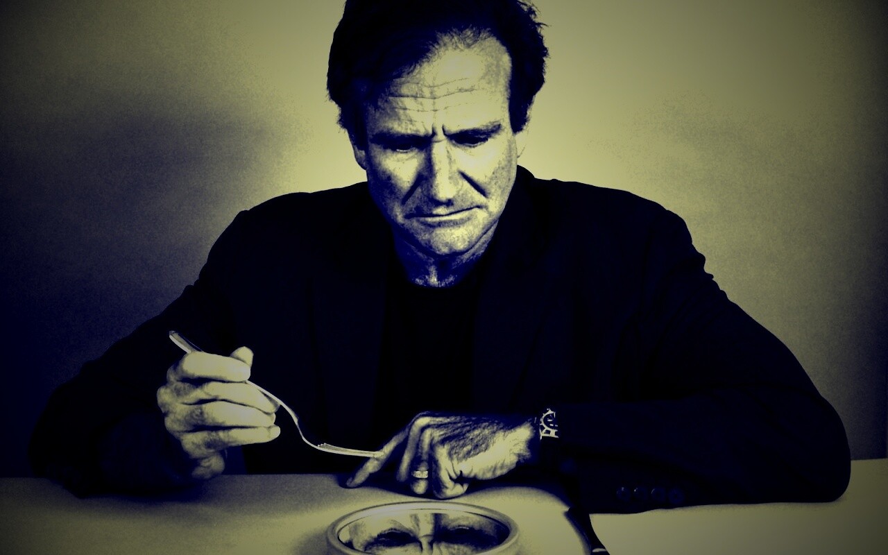 Робин Уильямс перед зеркалом обои