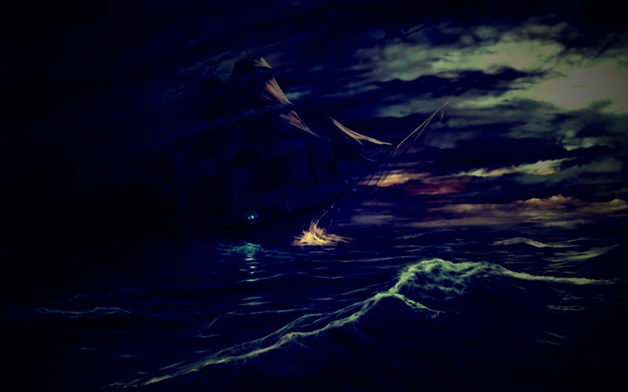 Корабль призрак поднимается со дна обои