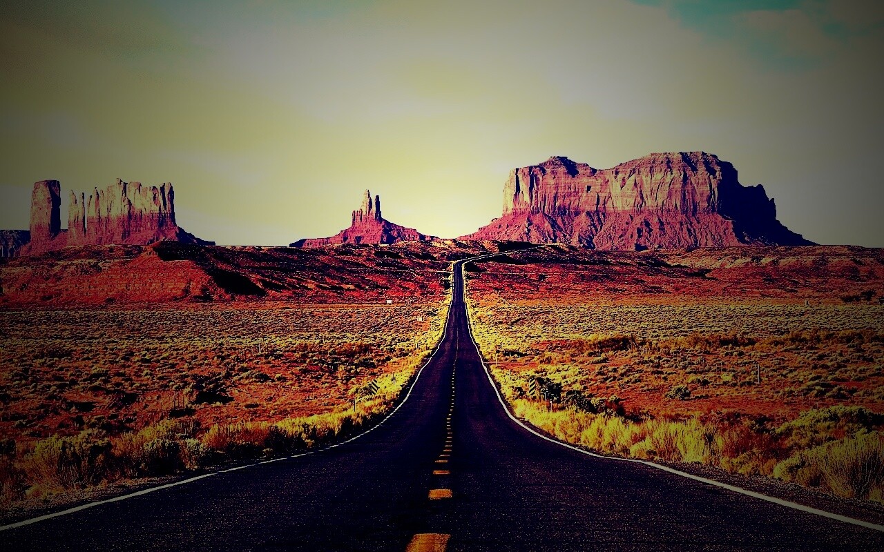 Дорога в пустыне обои