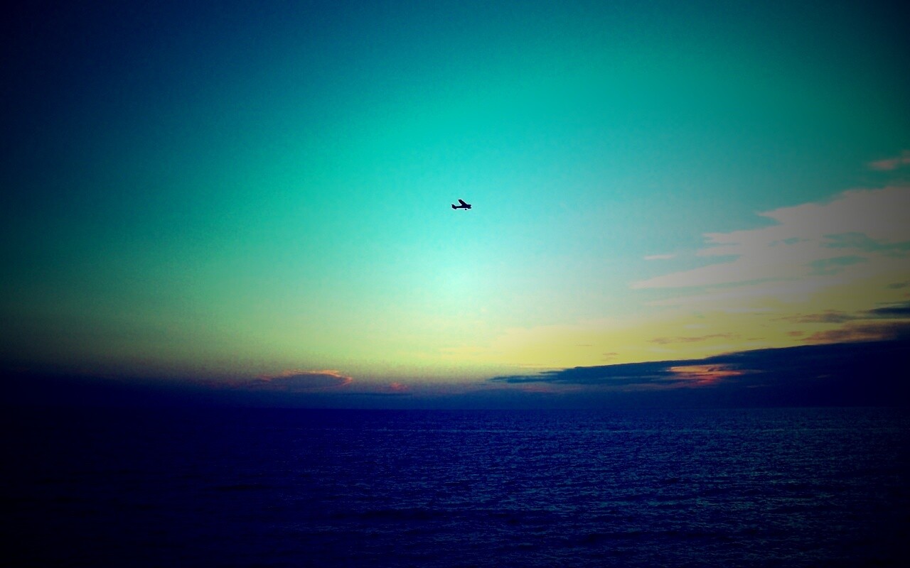 Паращий над морем обои