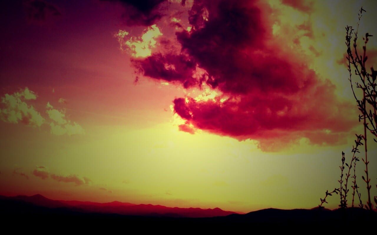 Горный закат обои