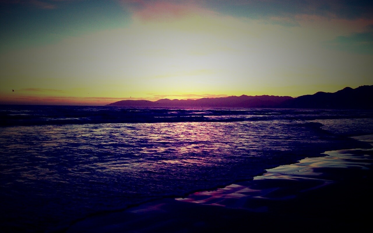 Восход на море обои