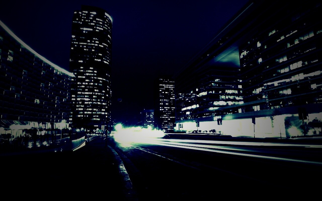 Ночные огни мегаполиса обои