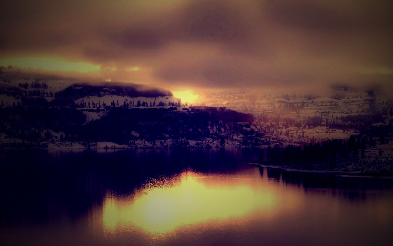 Озеро зимой обои