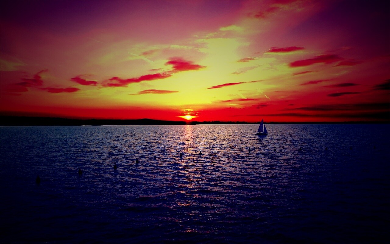 Морской закат обои